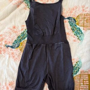 Free People Black Sleeveless Jumpsuit with Tapered Legs